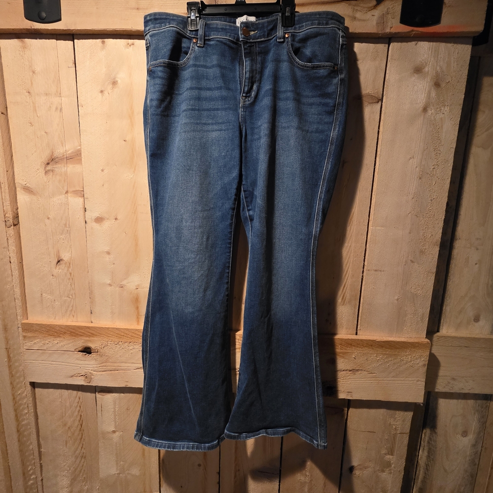 Lane Bryant Blue Flare Wide Leg Jeans